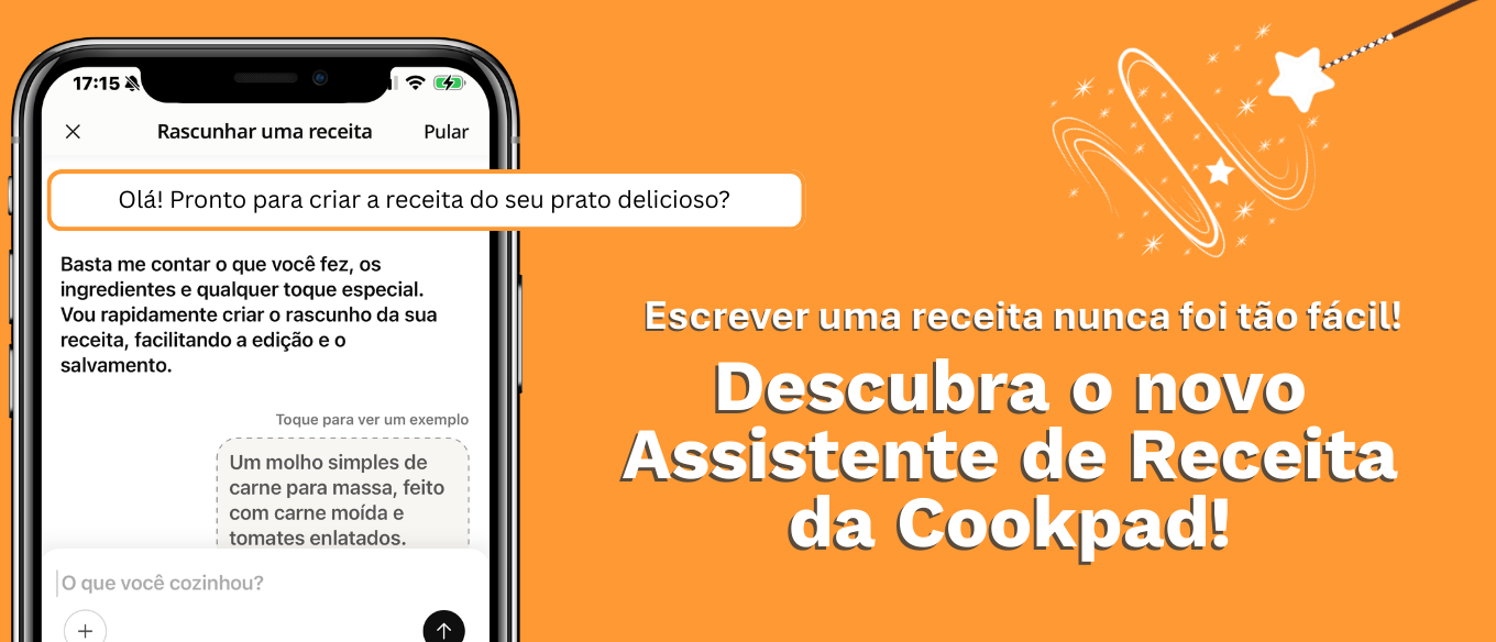 ✨ Apresentamos o Assistente de Receitas com IA da Cookpad