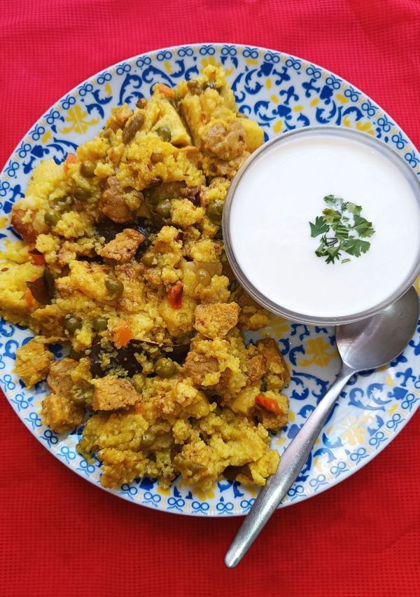 Samak Rice And Soya chunk Pulav With Mix Vegetables. (A Healthy Version of Pulav) by Sangita Vyas