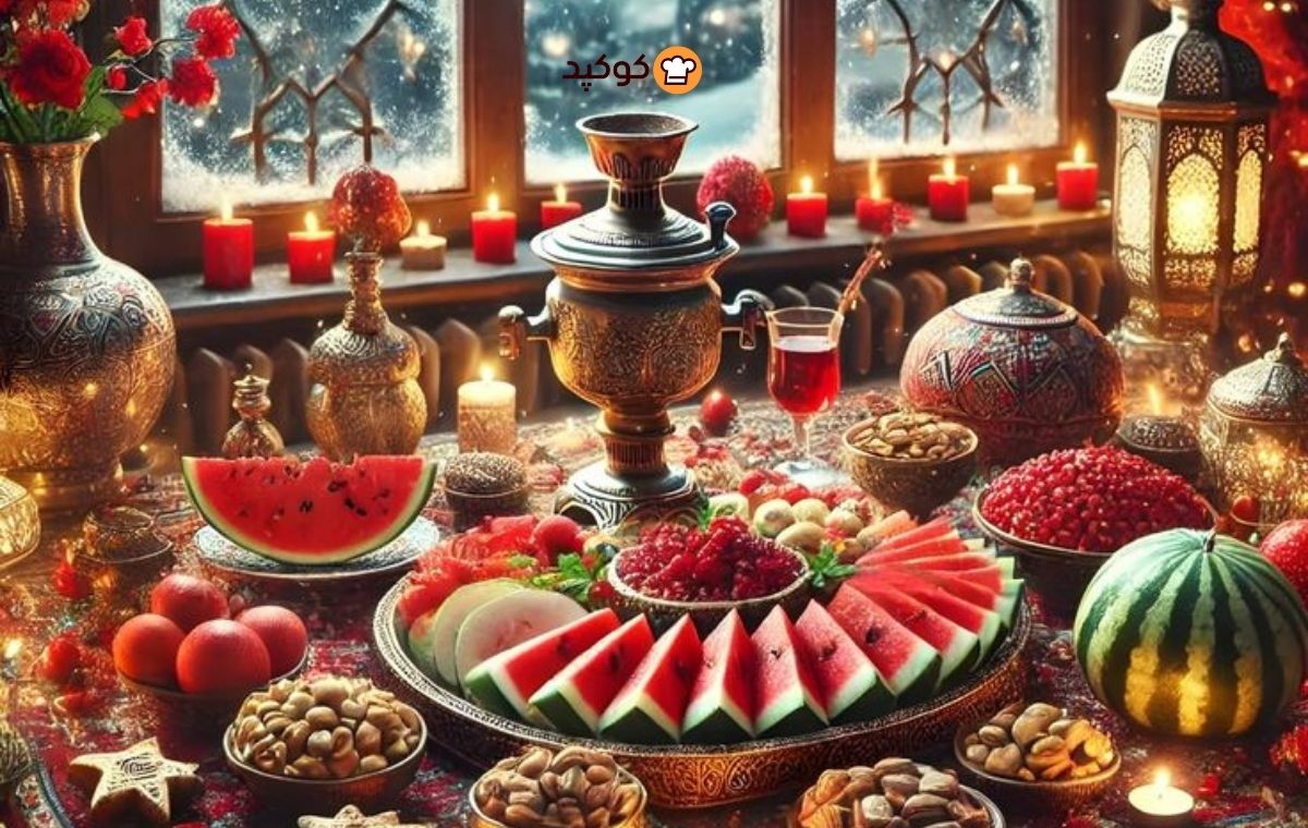 ایده‌های ناب برای تزیین سفره یلدا🍉🎊🍎