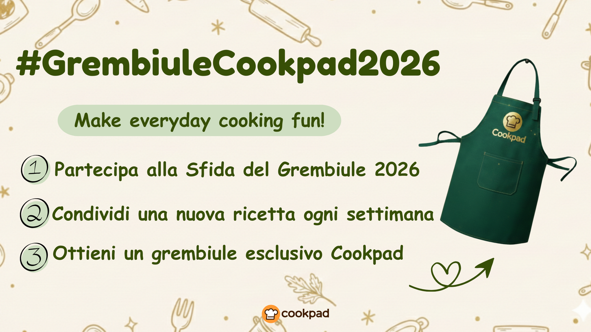 Partecipa alla 4ª Sfida del Grembiule Cookpad! 🧡🍳