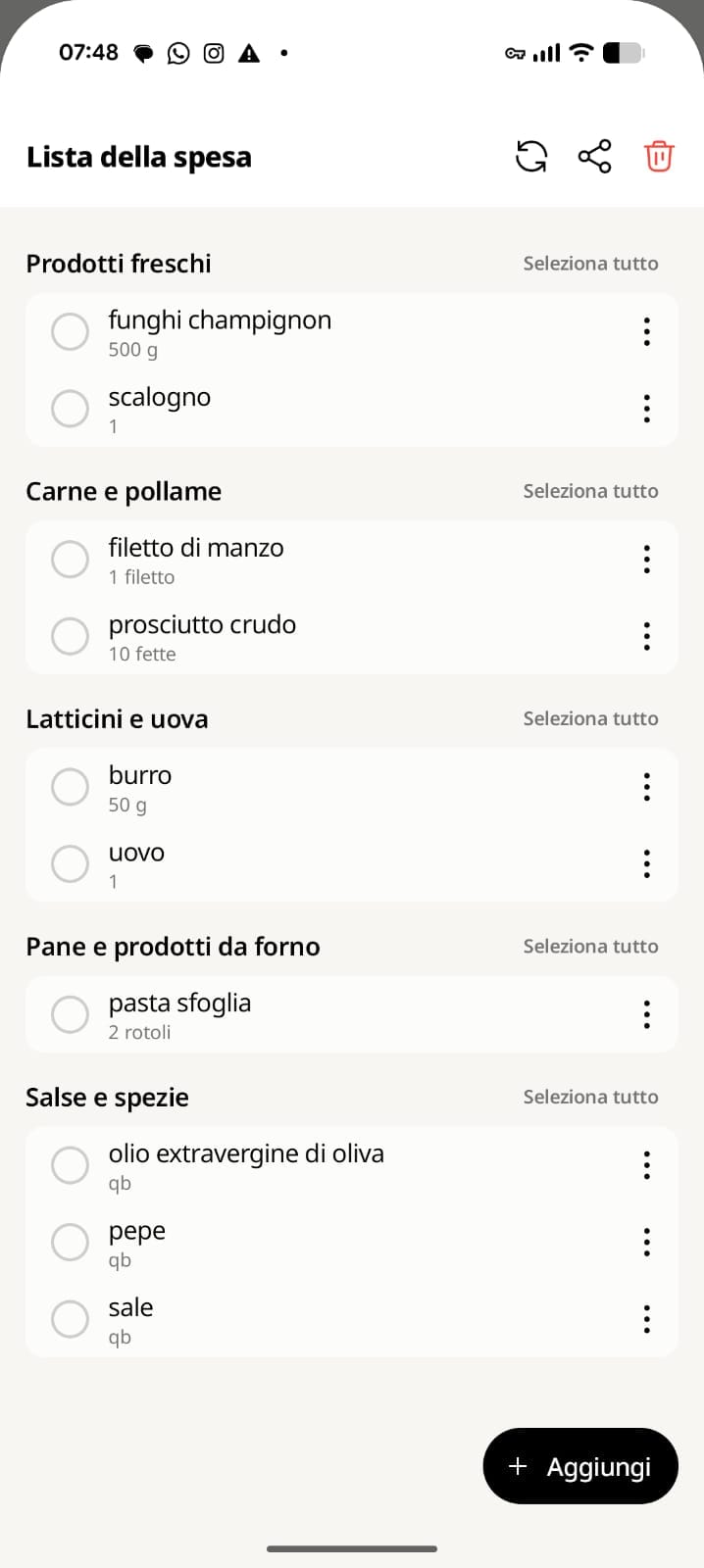 Scegliere le ricette per creare la lista della spesa su Cookpad