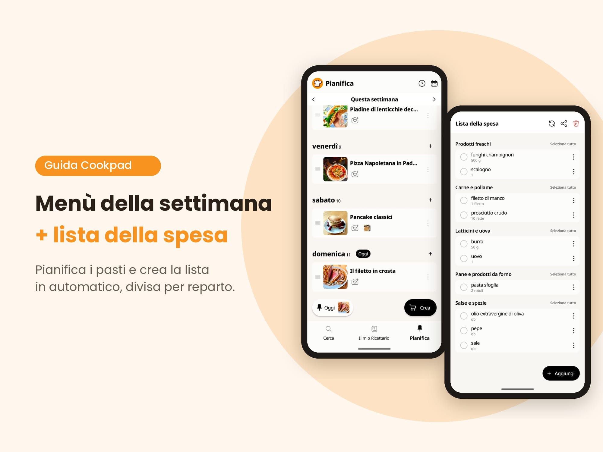 Come organizzare il menù settimanale e creare la lista della spesa con Cookpad