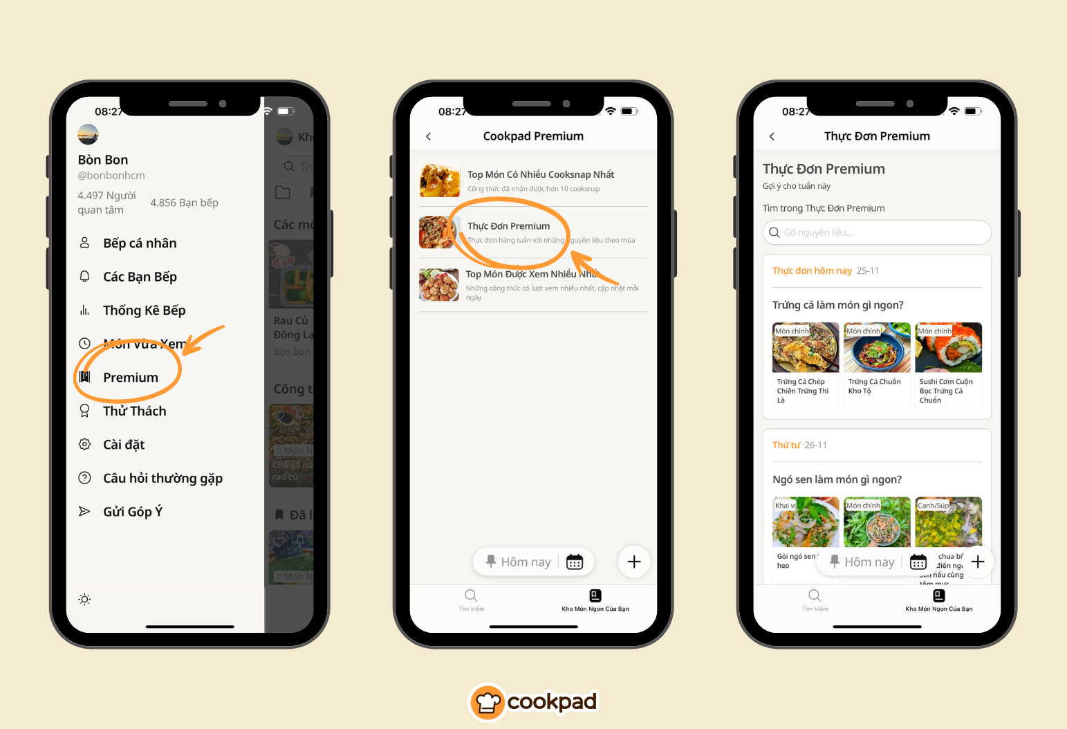 Giới thiệu tính năng Thực đơn Premium